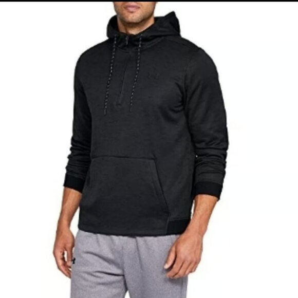 Under Armour Other - Under Armour Men's Armour Fleece 1/2 Zip Hoodie, Black (001)/Black, Small
